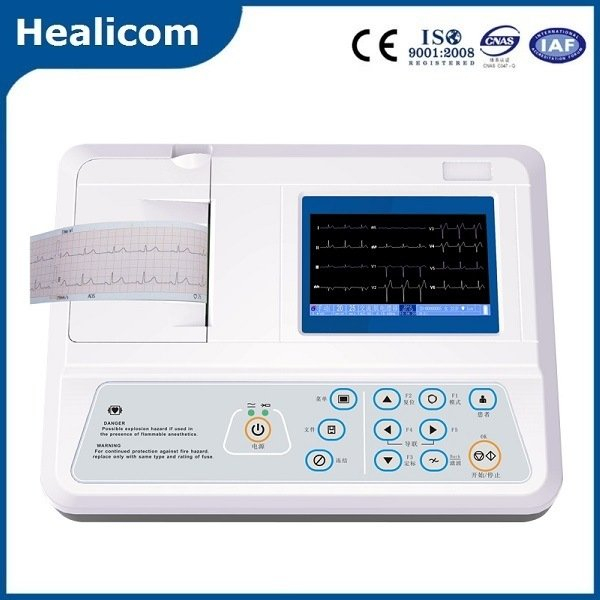 HE-01A Медицинское оборудование Цифровой портативный портативный ЭКГ-аппарат ICU Электрокардиограф с дешевой ценой