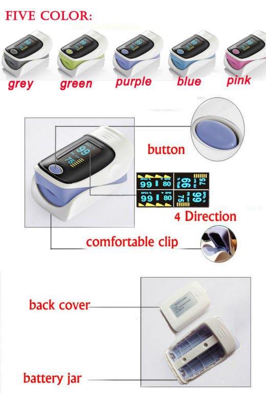 CER genehmigtes fünf Farben-Fingerspitzen-Pulsoximeter (HK-80A)