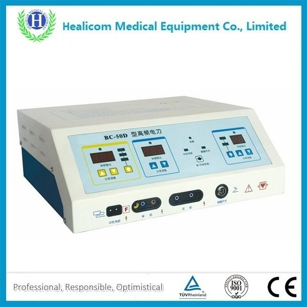 HE-50D الاستخدام الجراحي للمولد الجراحي الكهربائي / وحدة السكين الجراحية الكهربائية عالية التردد