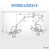 HYD02-LED3 + 3 อุปกรณ์ห้องปฏิบัติการในโรงพยาบาล Shadowless Surgical Examination Light