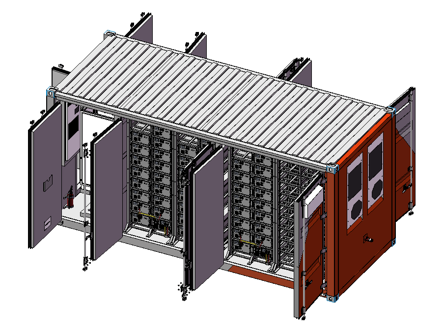 Sistema de almacenamiento de energía de batería de iones de litio de máquina integrada