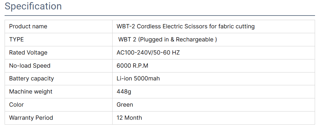 WBT-2 electric scissors 7