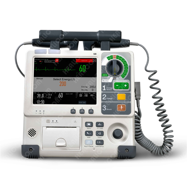 S8 Portable Emergency AED Manual External Cardiac Defibrillator Monitor