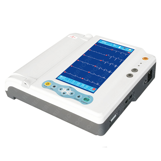HE-12C Portable 12 Channel 12 Leads 9 Inch Color Touch LCD Screen Digital Electrocardiogram ECG Machine