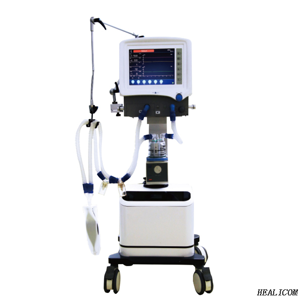 HS-1100 Equipamento Médico Cirúrgico Hospitalar Máquina de Respiração Móvel Trolley Máquina Ventiladora ICU para Uso Humano ou Infantil
