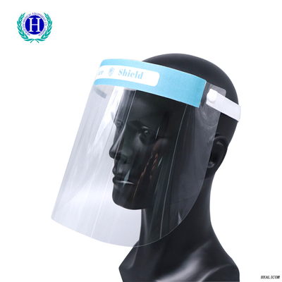 โล่ใบหน้าแบบใช้แล้วทิ้ง ต่อต้าน หมอก โปร่งใส Splash Face Shield