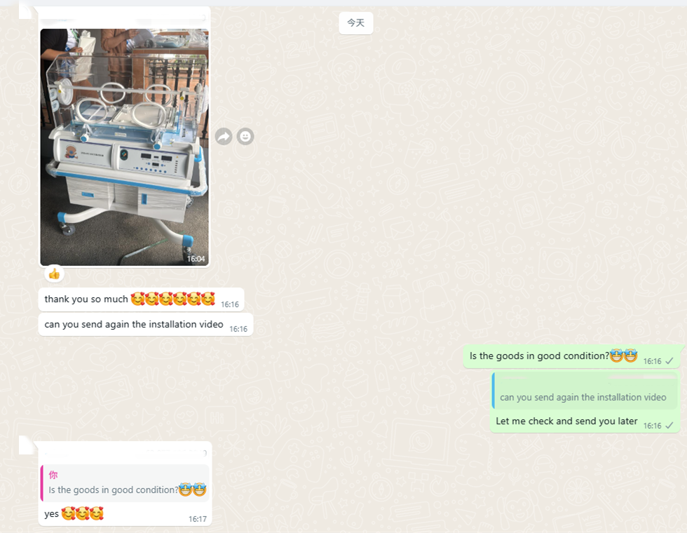 フィリピンでの MeCanMed ビデオ ガイドによる保育器設置の成功に関するお客様のフィードバック。