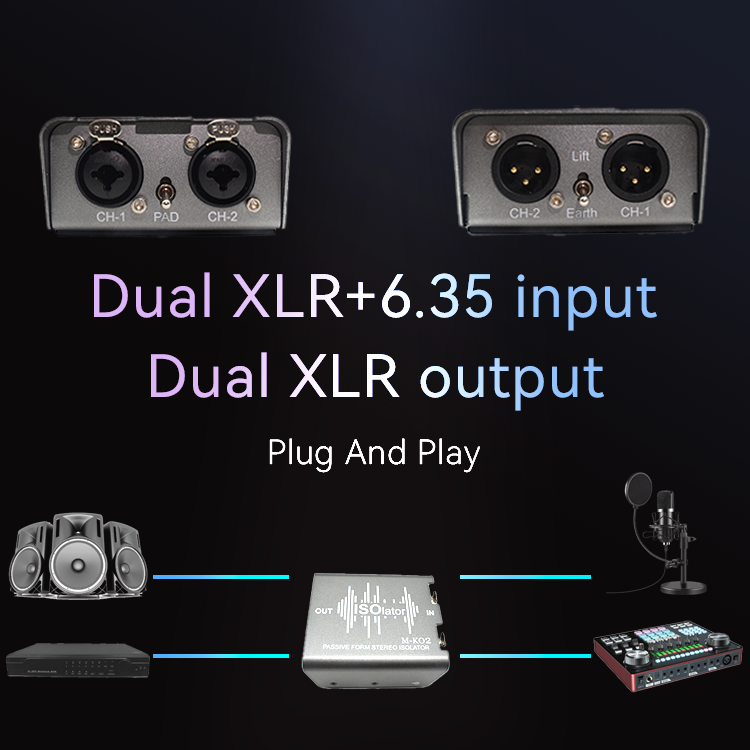 M-K02 双方向 Cat5e/6 XLR オーディオ アイソレーター