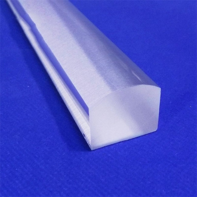 Fabricante de varillas de vidrio de cuarzo de contorno semicircular transparente