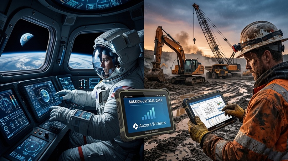 NASA Orion カプセル インターフェイスと産業用スマート タブレットの比較