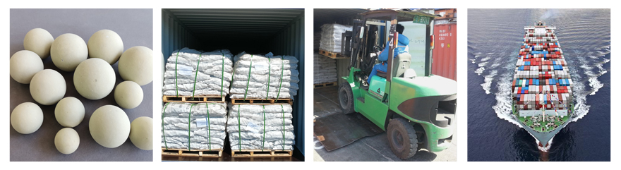 packing and delivery of 75% alumina ball