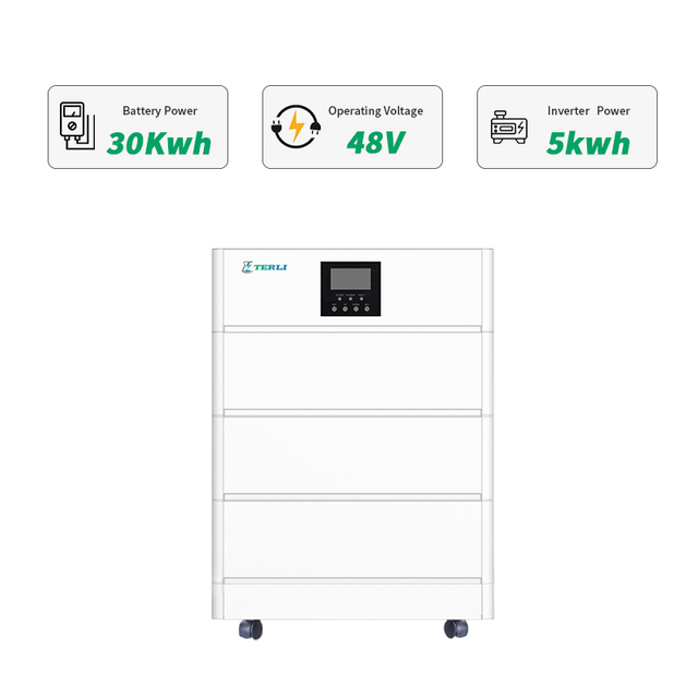 Terli Alles-in-één 30kwh-systemen Lithium Lifepo4-stroomopslag