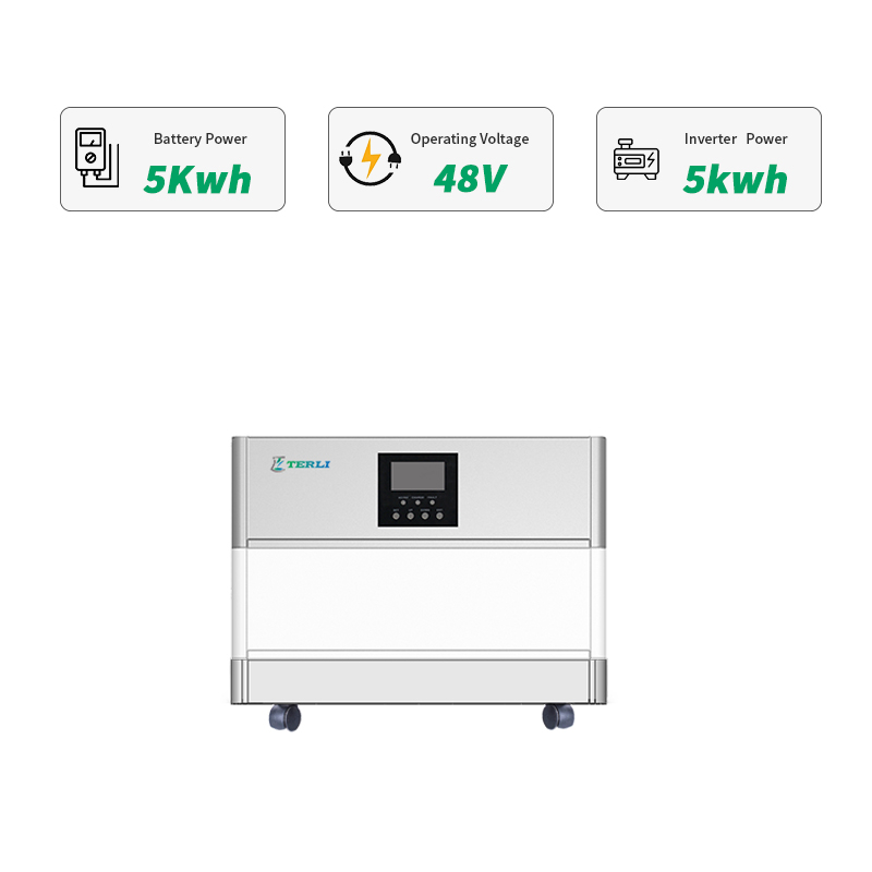 Alles-in-één Solar Home-systeemontwerp 48V 5KW LiFePO4-batterij
