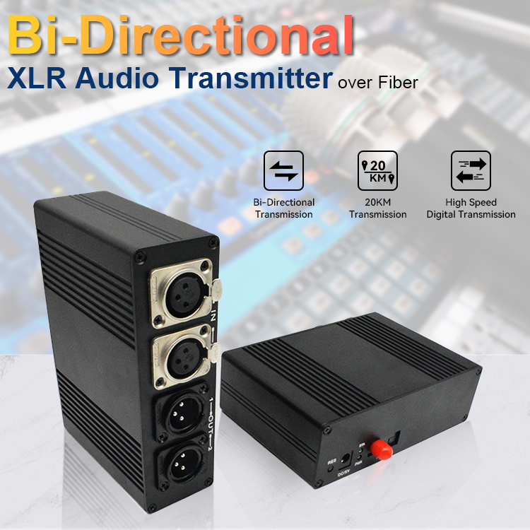 【M-CF202】Extensor de fibra de audio XLR bidireccional digital bidireccional