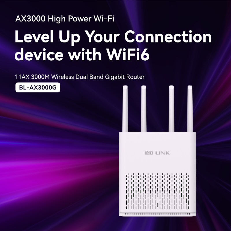 AX3000G 3000Mbps Gan Sreang Dual Band WiFi 6 R&oacute;daire | LB- NASC