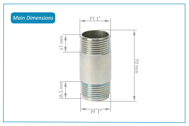 sprinkler hose fittings nipple dimensions