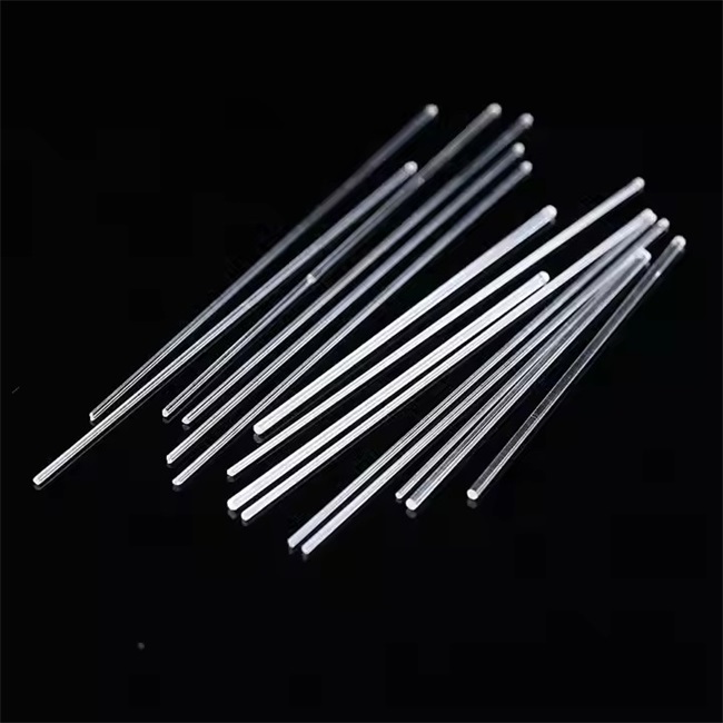 Haste de s&iacute;lica fundida transparente de tamanho pequeno