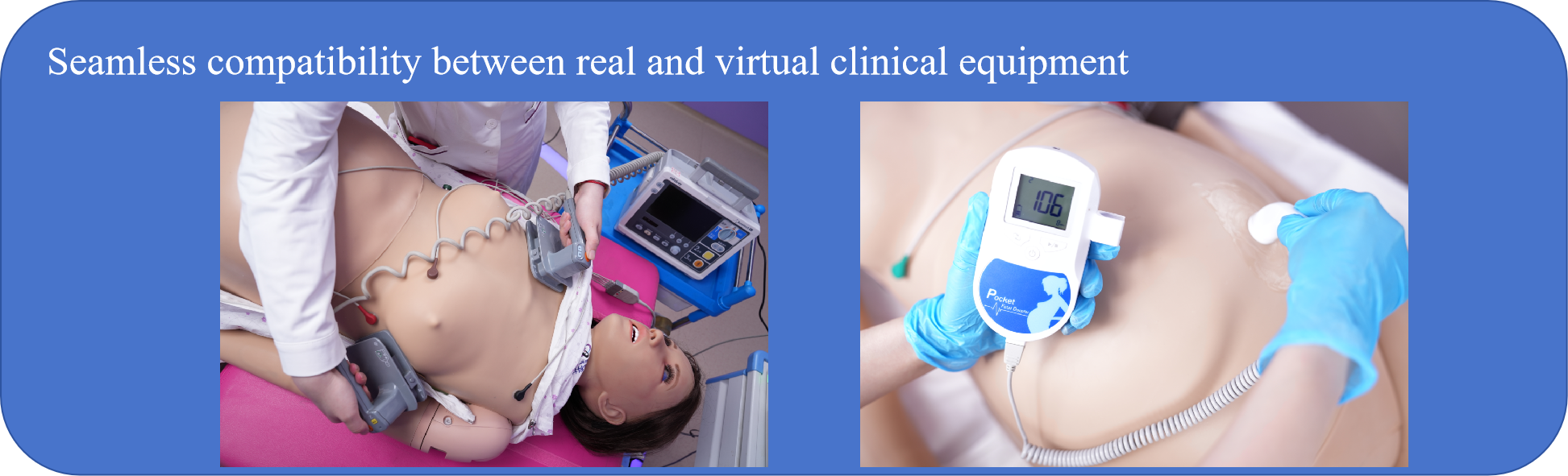 Le simulateur de naissance est capable de prendre en charge simultan&eacute;ment des &eacute;quipements cliniques r&eacute;els et virtuels.