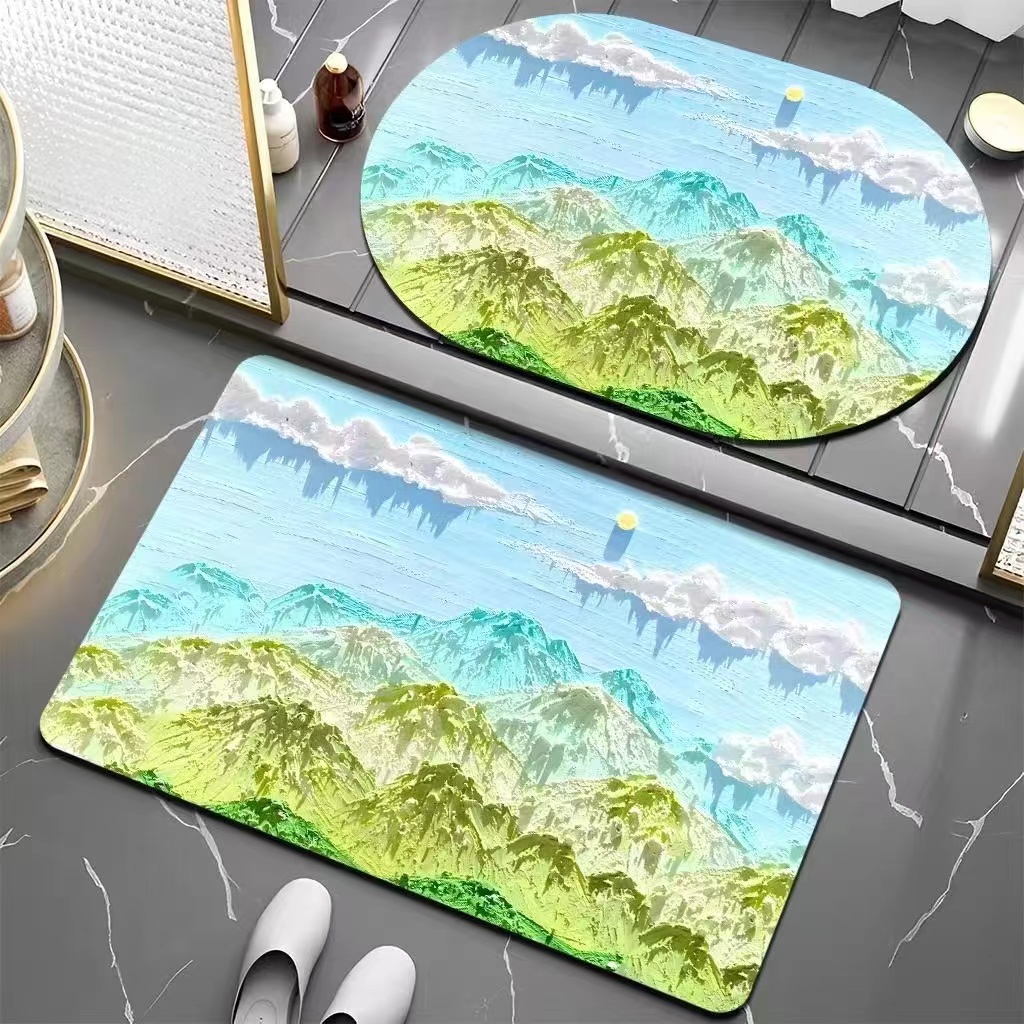 3D نیا ڈیزائن واش ایبل باتھ روم چٹائی
