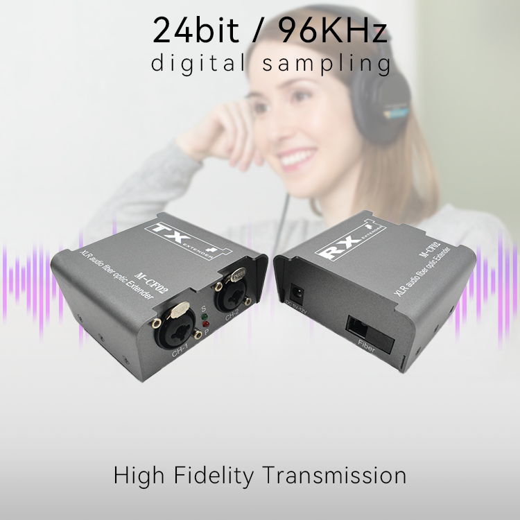 【M-CF02】Extensor de fibra de audio XLR bidireccional digital
