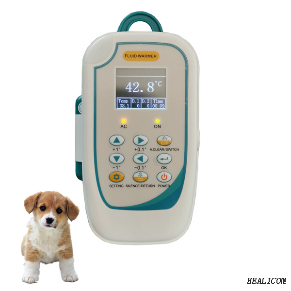 Bán nóng WFW-VET Di động Màn hình LCD đầy màu sắc Ánh sáng nhỏ gọn Đèn hai rãnh Sưởi ấm Máy làm ấm chất lỏng thú y