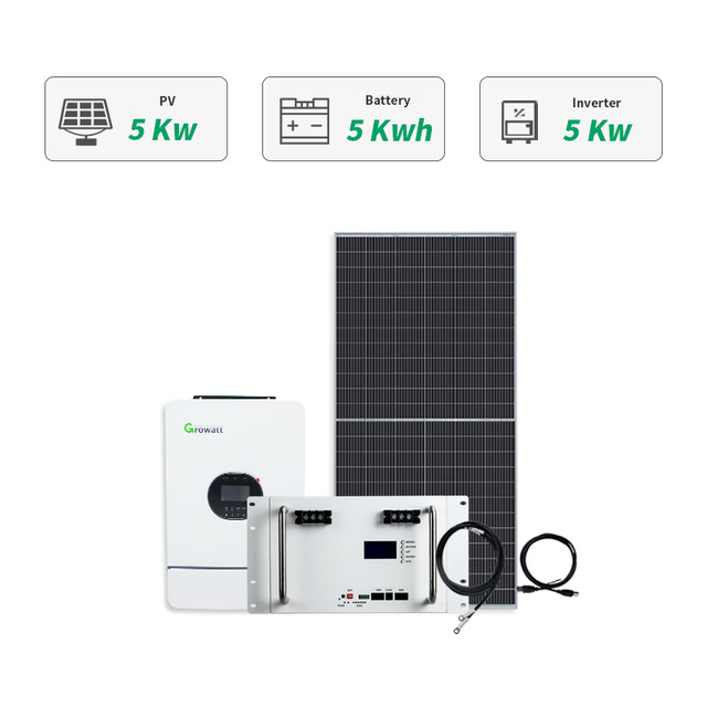 Thuisgebruik 5kw fotovoltaïsch zonne-energiesysteem Hybrid off Grid Kit 