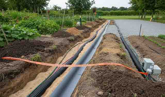 Profondit&agrave; interrata del tubo corrugato in PVC