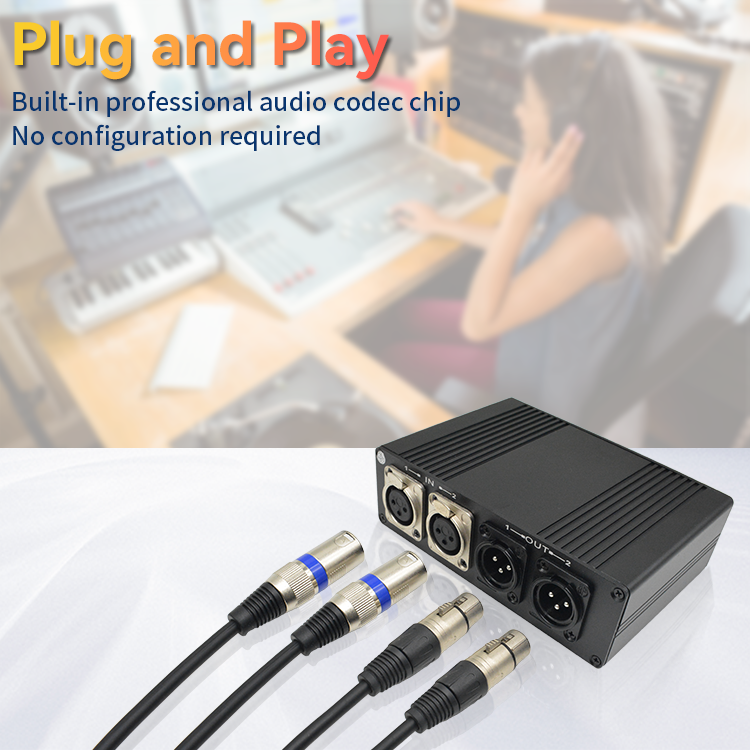 【M-CF202】Extensor de fibra de audio XLR bidireccional digital bidireccional