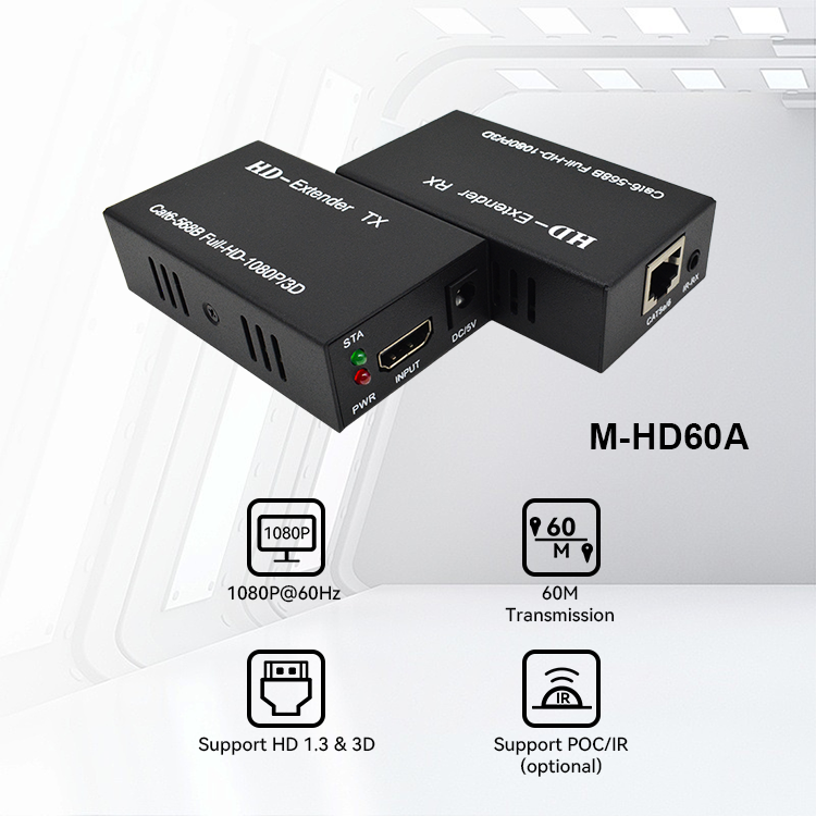 M-HD60A 1080P POC IR Cat5e/6 موسع HD