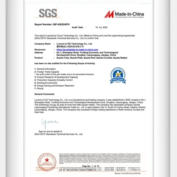 certificado SGS
