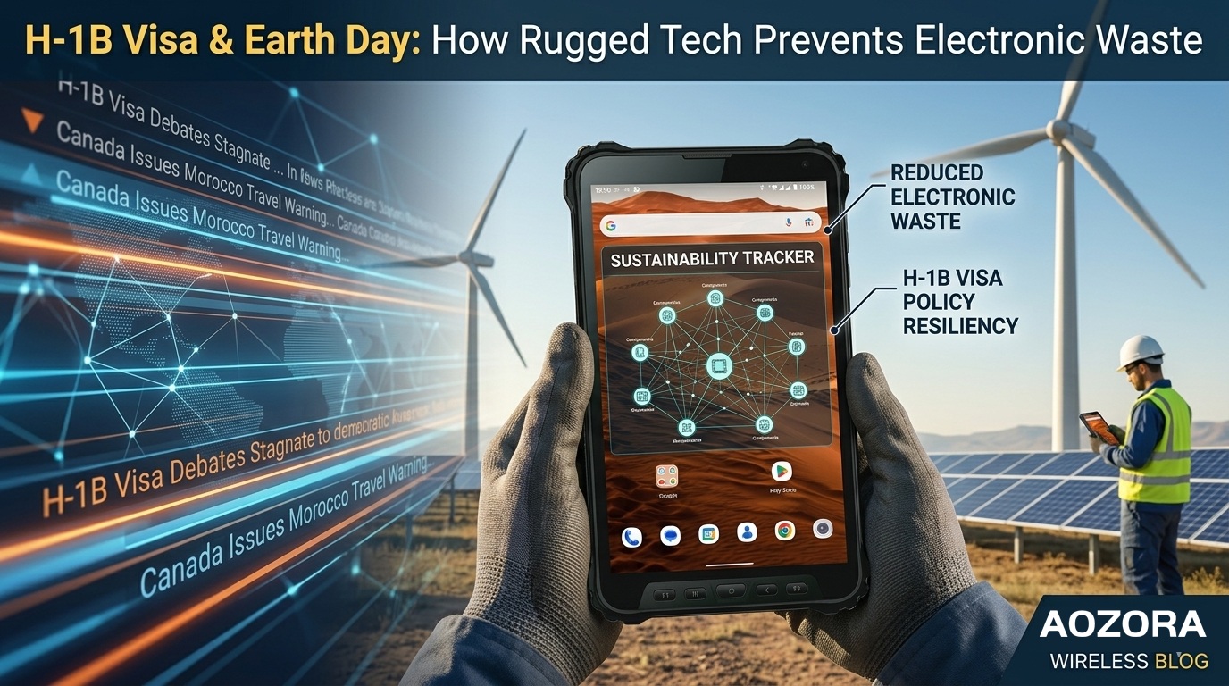 Technicus met K8 Active-tablet bij een commandocentrum voor natuurbranden, ter illustratie van noodcommunicatie.