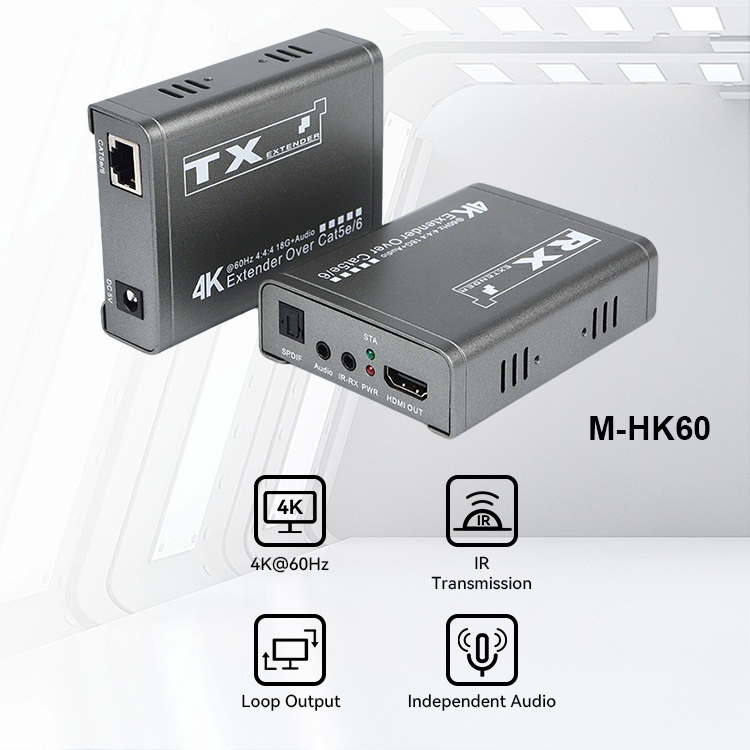 【M-HK60】موسع صوت Cat5e/6 HD مستقل بحلقة 4K IR