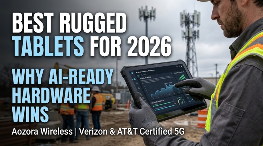 عامل صناعي يستخدم جهازًا لوحيًا متينًا معتمدًا من Verizon