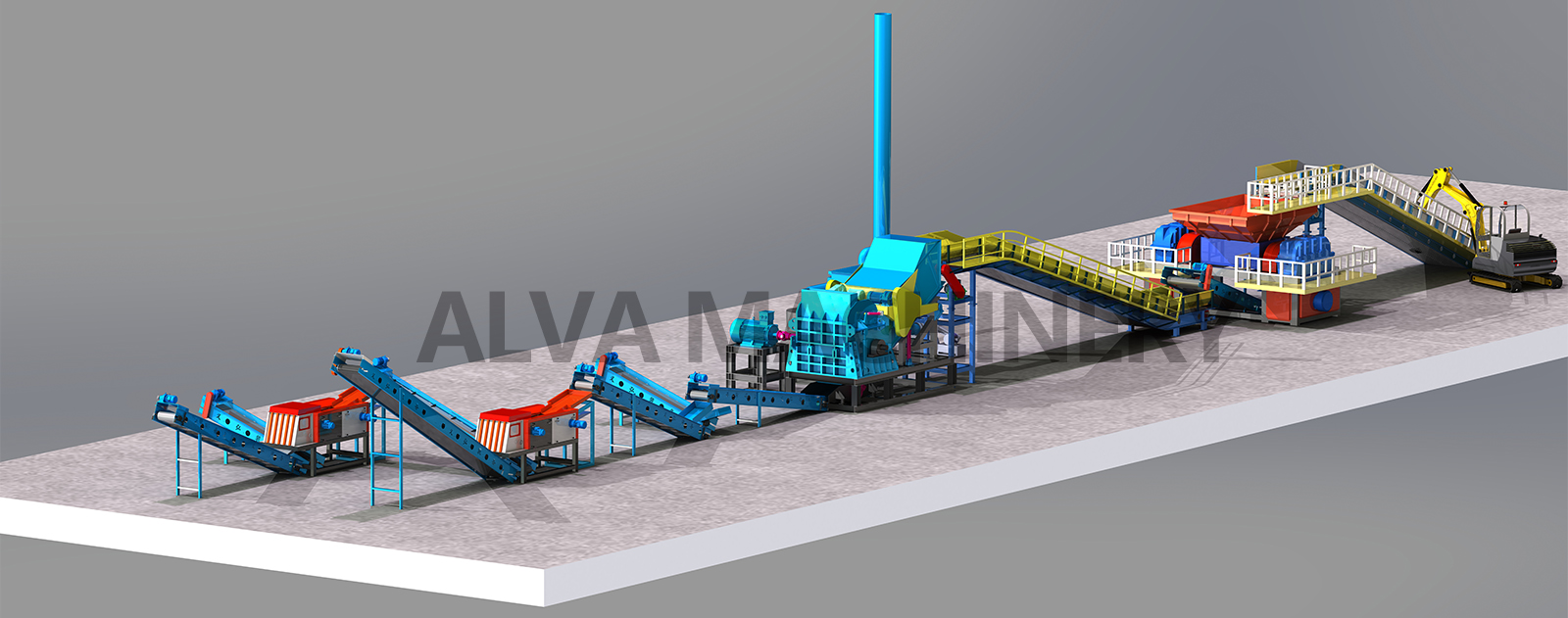 金属破碎机流水线