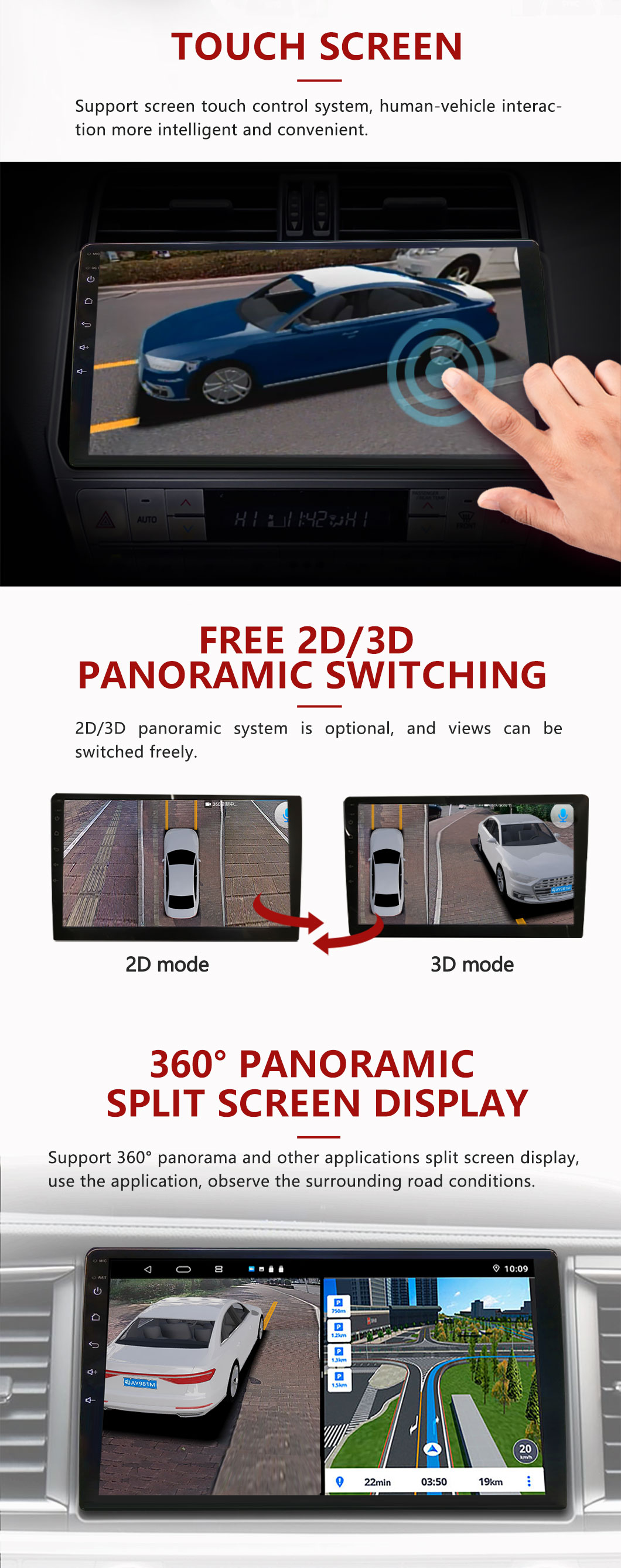 Navigation 3D 360 Autokamera
