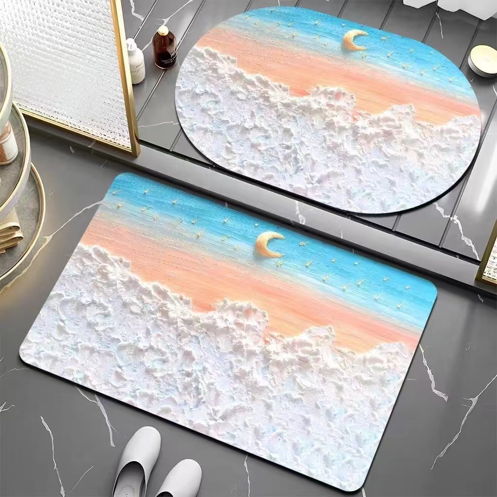 3D نیا ڈیزائن واش ایبل باتھ روم چٹائی