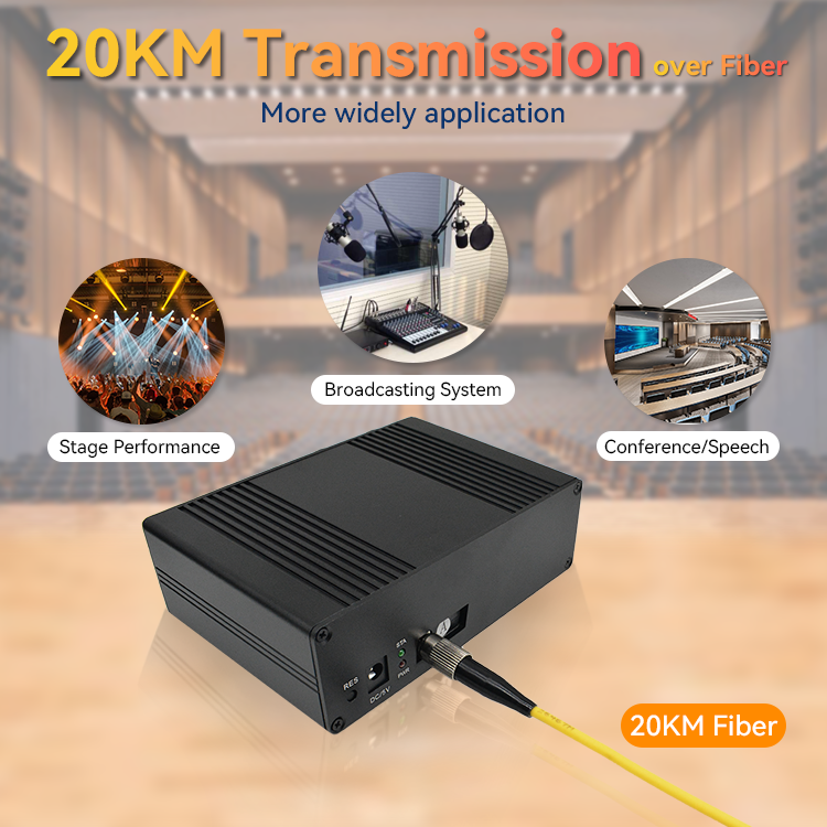 【M-CF202】Extensor de fibra de audio XLR bidireccional digital bidireccional