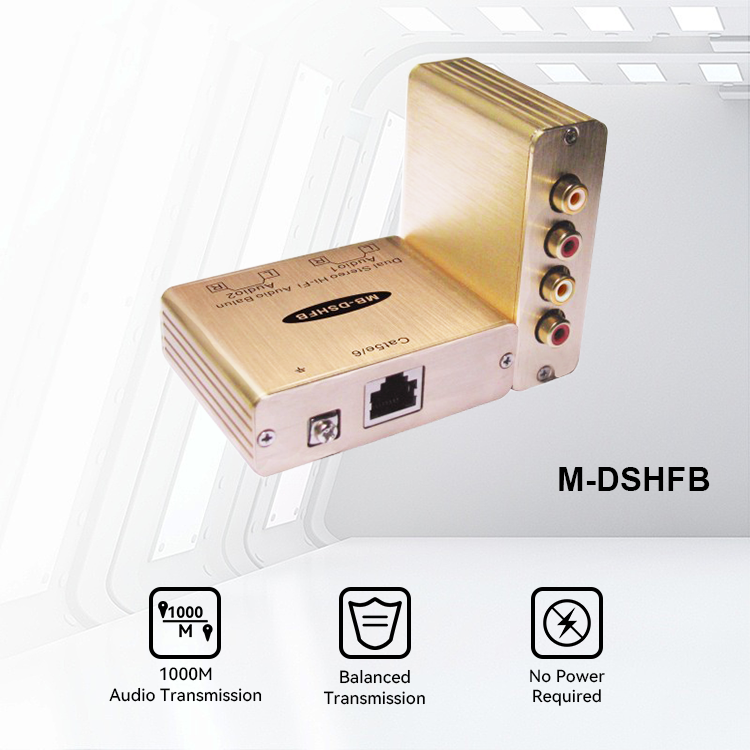 M-DSHFB Cat5e/6 Balun صوت ستيريو مزدوج هاي فاي