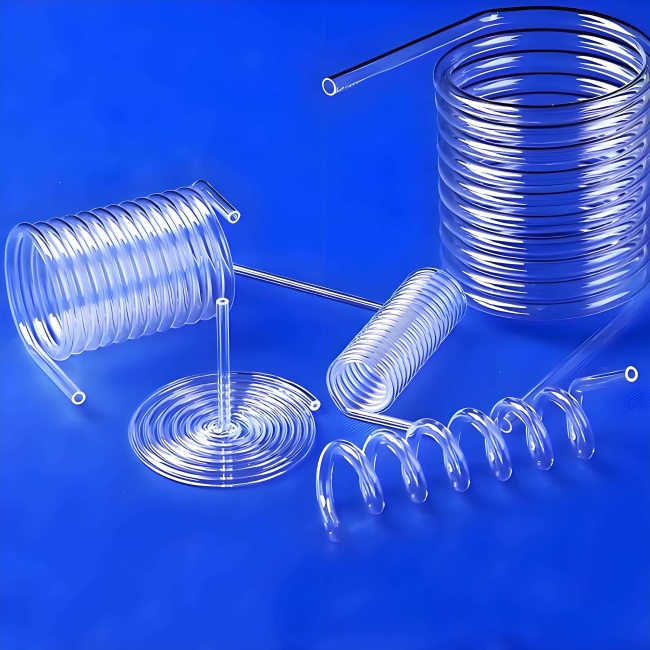 Gebogenes Spiralrohr aus Quarz