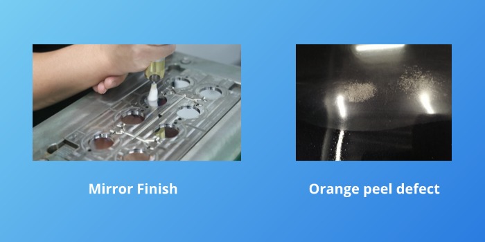 acabado espejo vs defecto de piel de naranja