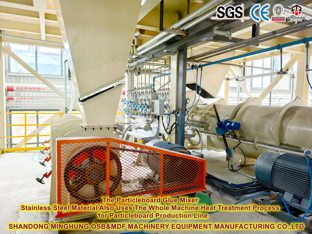 Bahan Stainless Steel Pengaduk Lem Papan Partikel Juga Menggunakan Proses Perlakuan Panas Seluruh Mesin untuk Lini Produksi Papan Partikel