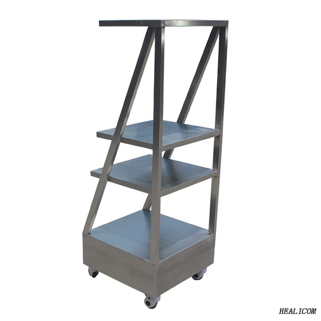 Bán tốt nhất WT-09 Phòng khám bệnh viện thú y bằng thép không gỉ Di động dễ sử dụng Cửa hàng y tế Bác sĩ thú y Giỏ hàng ba lớp