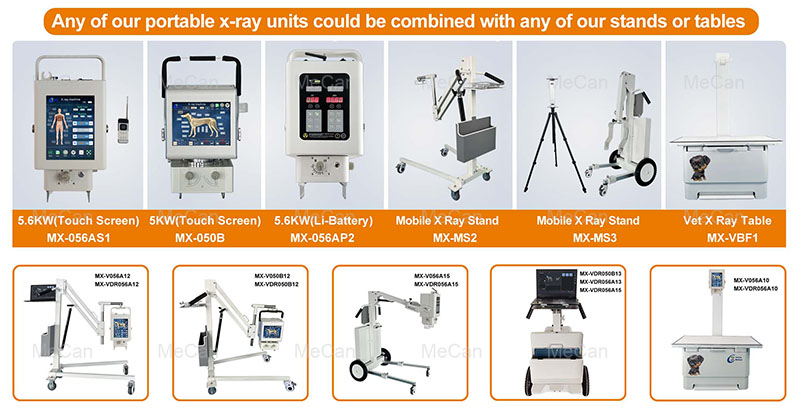 Any of our portable X-ray units could be combined with any of our stands or tables