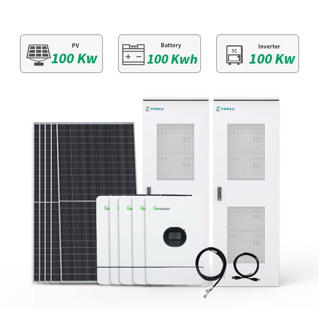 Commercieel 100KW Off Grid Tied Solar Lithium Battery Energy System