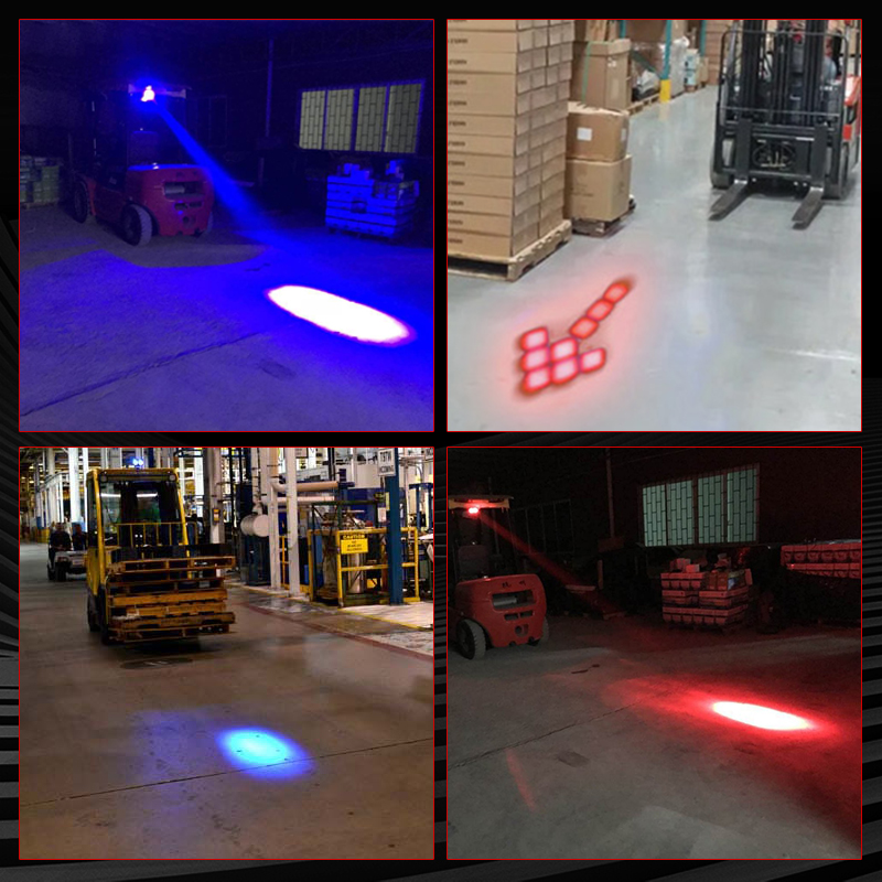 Blue Red Arrow LED Warning Light for Forklift Modrá červená šipka LED výstražné světlo pro vysokozdvižný vozík