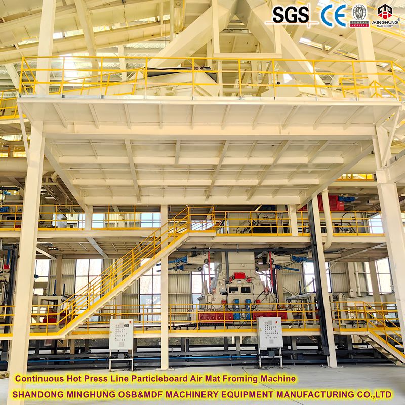 Үзгүлтүксүз Hot Press Line Chipboard Mat Froming Machine