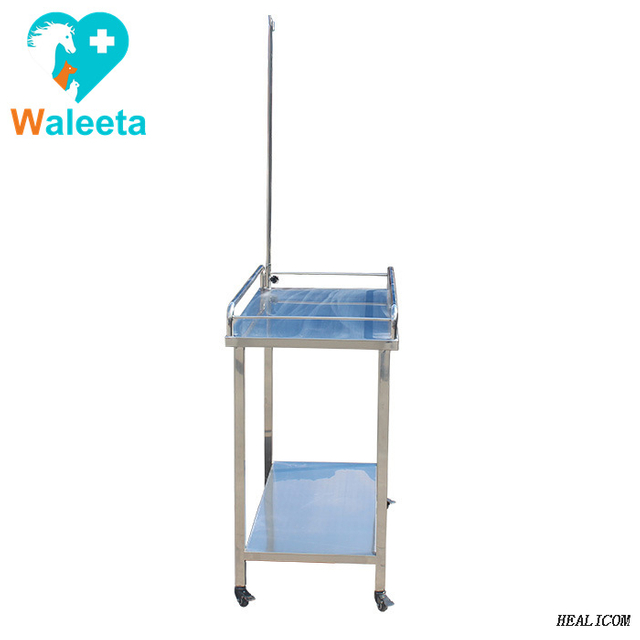 Table d'infusion simple d'animal familier de pied de réglage mobile d'acier inoxydable de la vente chaude WT-35 304