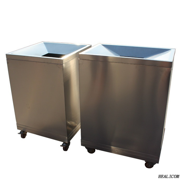 Cubo de basura veterinario duradero robusto de la cubierta superior desmontable móvil de acero inoxidable 304 de alta calidad