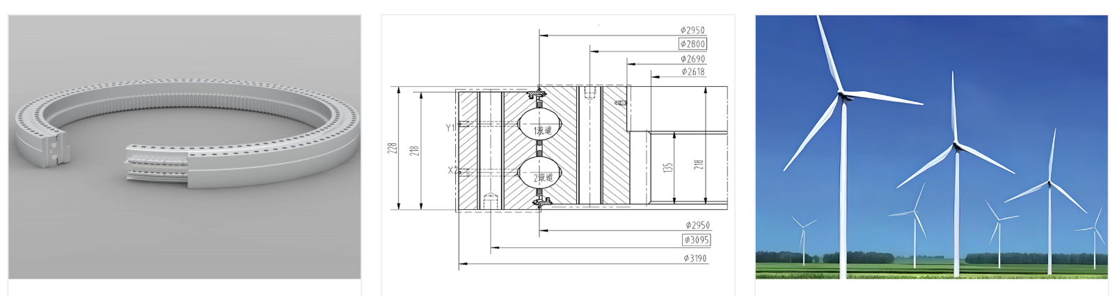 حلقة الدوران لطاقة الرياح 2 ميجاوات للتحكم في درجة الصوت B-14-60-2950E