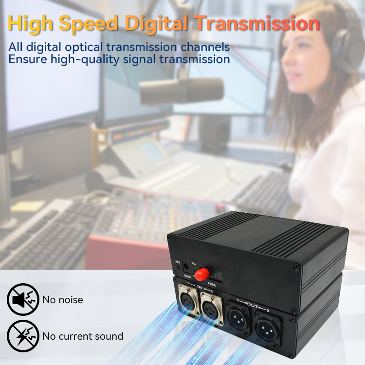 【M-CF202】Extensor de fibra de audio XLR bidireccional digital bidireccional
